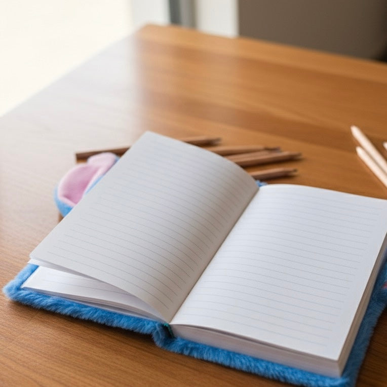 Plavi prekriveni Stitch Rokovnik A5 s olovkama