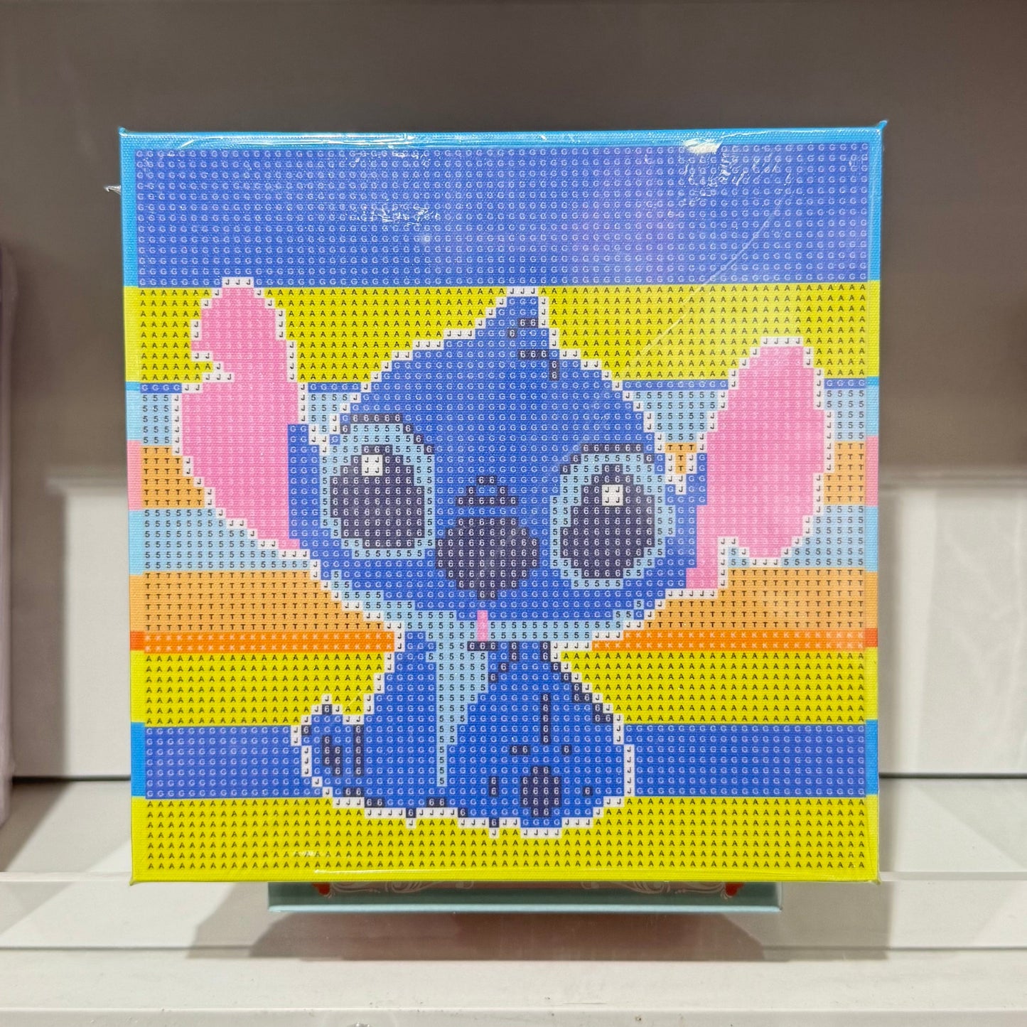 Plava i ružičasta Lego Stitch diamond painting DIY umjetnost 20x20 cm
