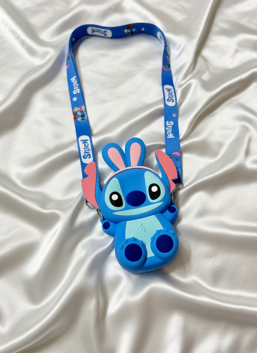 Plava Stitch silikonska torbica za mobitel s trakom