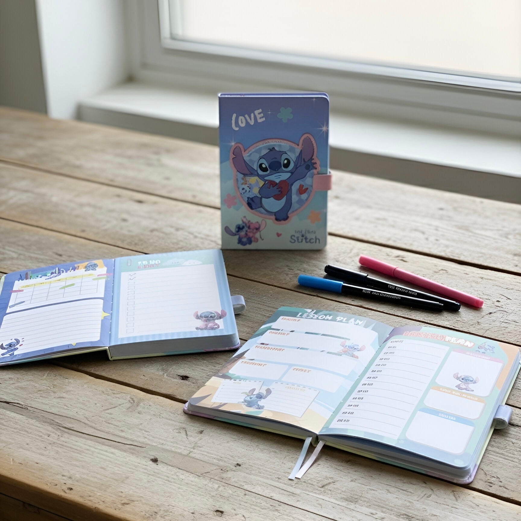 Plavi i bijeli Stitch rokovnik A5 s olovkom, Disney dizajn