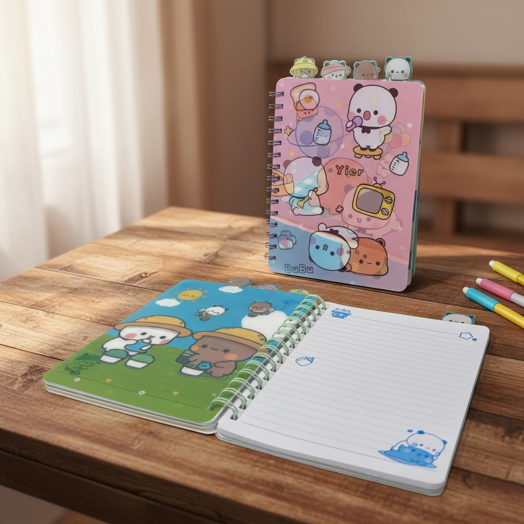 Plavi spiralni notes s Bubu Dudu hologramom i Rilakkumom