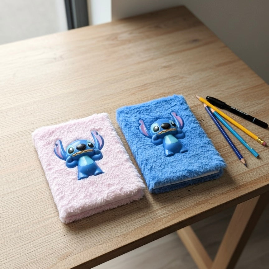 Plišani plavi Stitch squishy rokovnik A5 s 3D dizajnom
