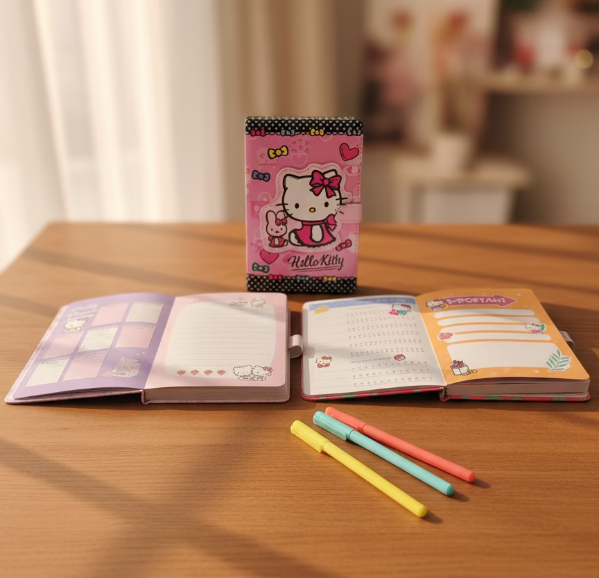 Hello Kitty planer Rokovnik s magnetom A5, boje olovke i sveske