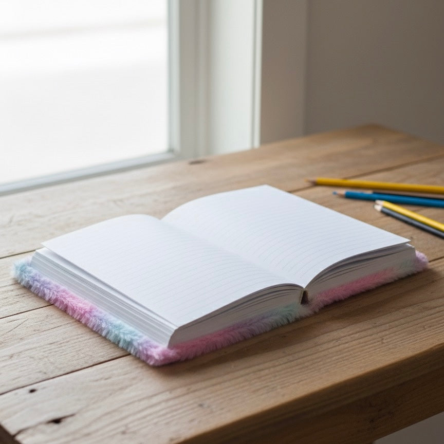 Pastelna duga fringed squishy rokovnik Hello Kitty A5 s bojama olovkama