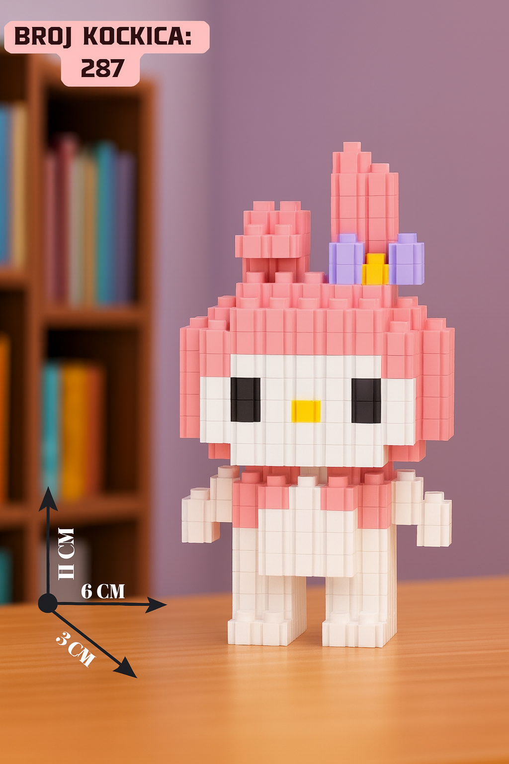 Ružičasti i bijeli Melody Lego set s ljubičastim naglascima, 400 kockica