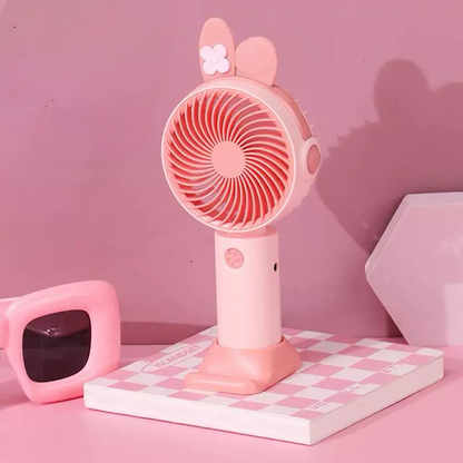 Ružičasti Hello Kitty Kuromi mini ventilator s ušima zeca