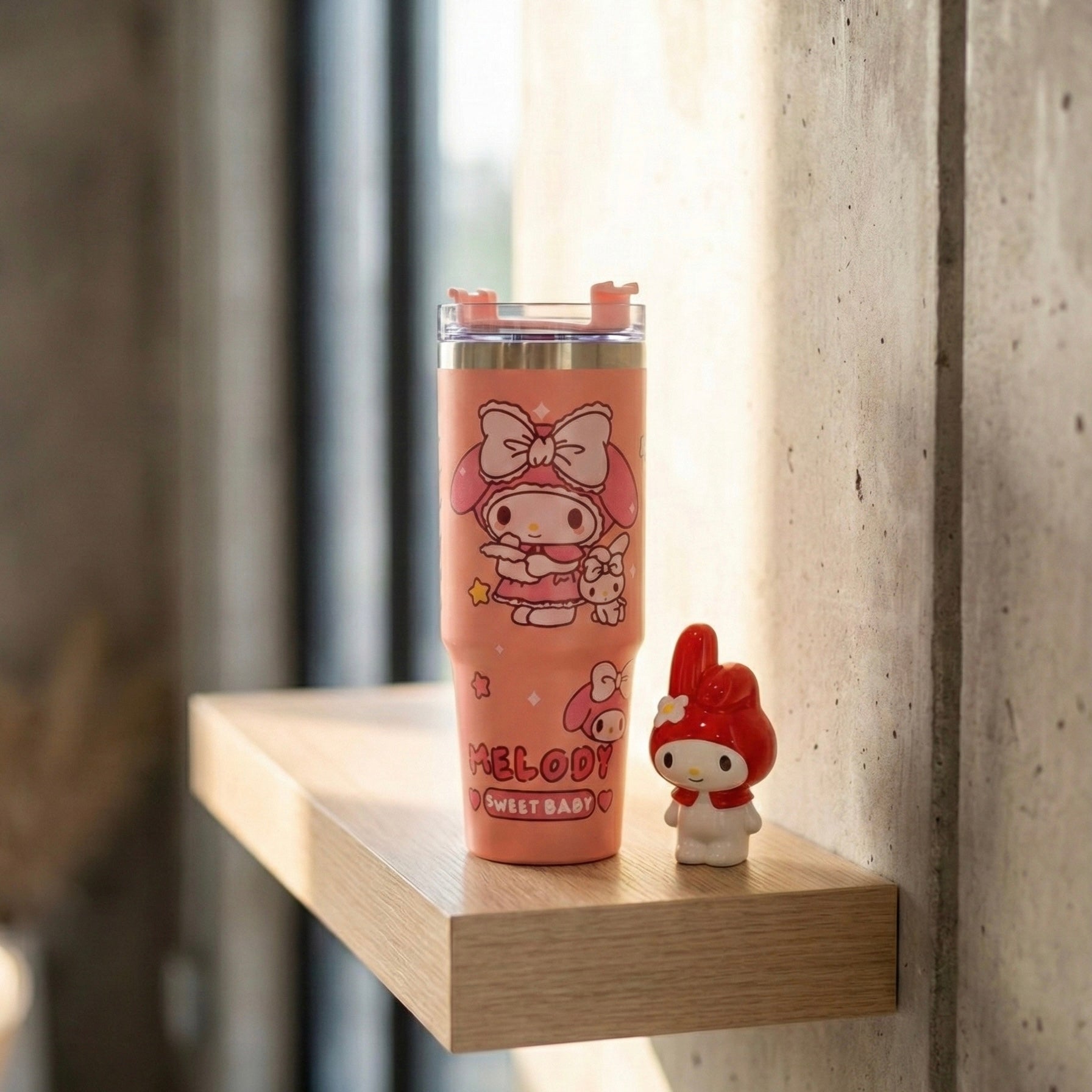 Roza My Melody termos od nehrđajućeg čelika s figurinom