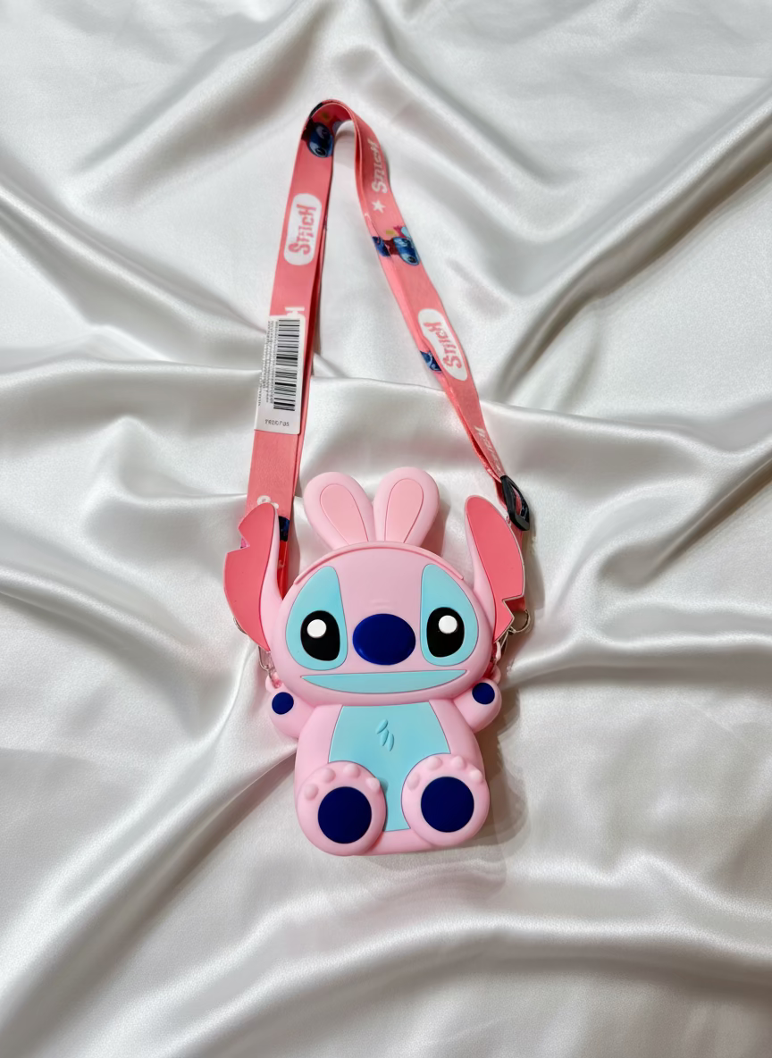 Roza Stitch silikonska torbica s kaišem Disney dizajn