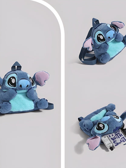 Plavi plišani stitch ruksak s plavim trbuhom i ružičastim unutarnjim ušima veličine 26 cm