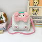 Ružičasta i bijela plišana My Melody torbica za crossbody nošenje