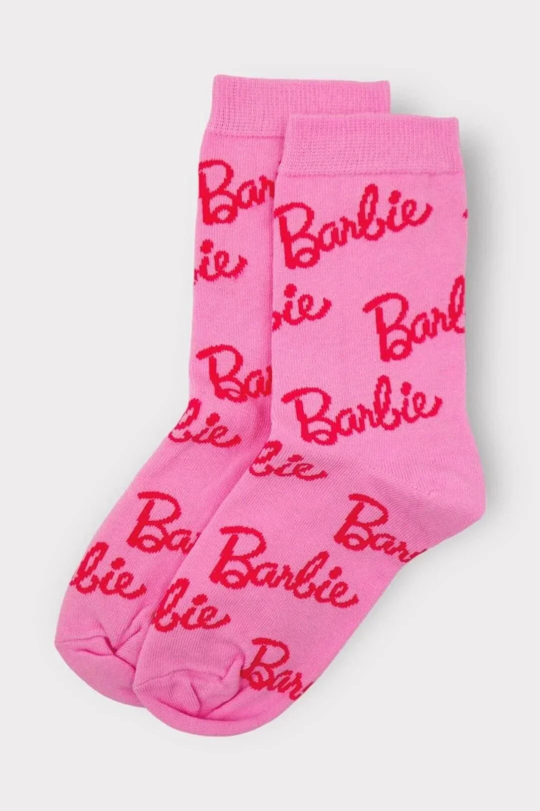 Ružičaste Čarape s Barbie natpisom u crvenoj boji za moderan izgled