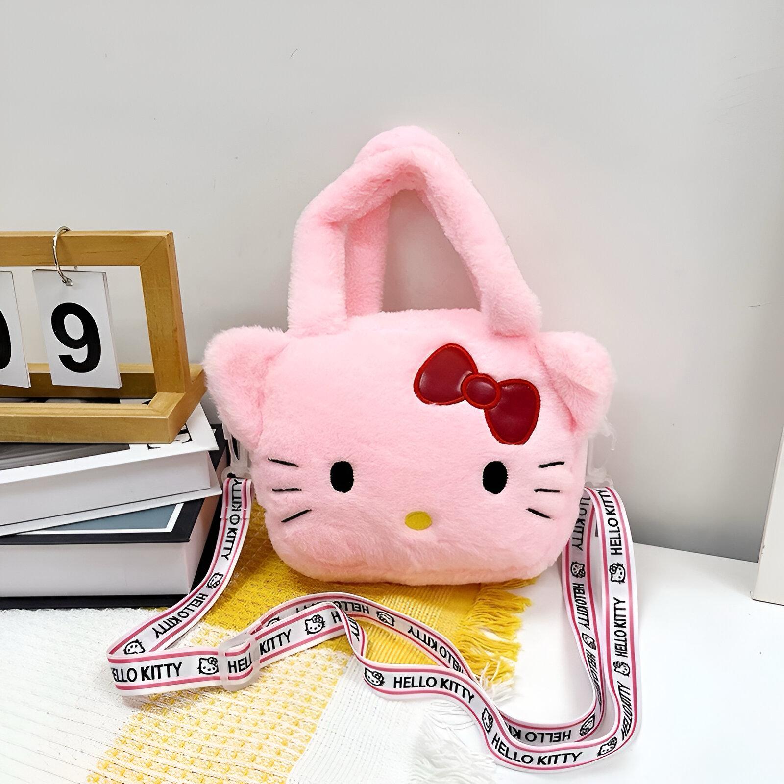 Roza Hello Kitty plišana torbica za ljubitelje slatkih dodataka