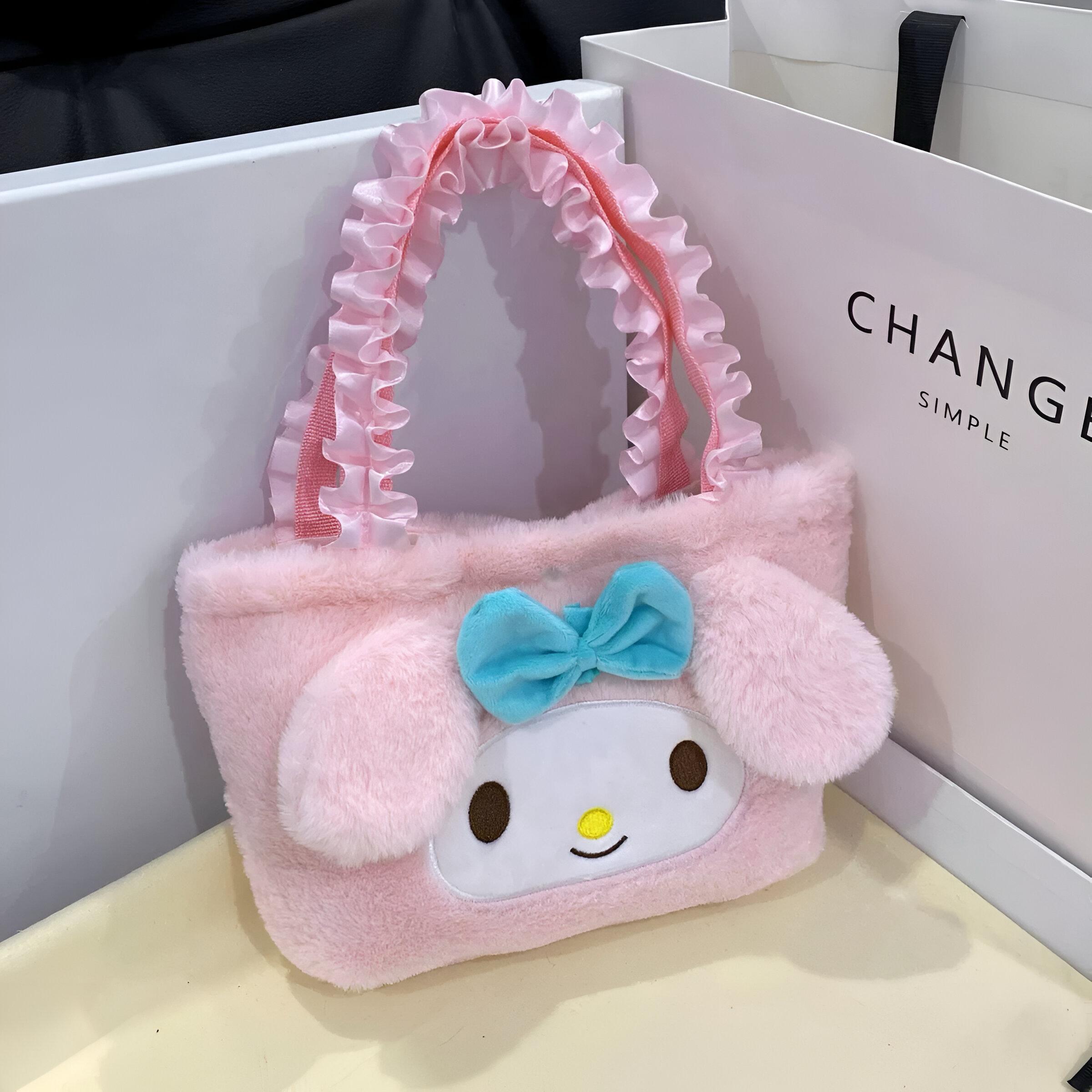 Ružičasta My Melody plišana torbica za modne dodatke i svakodnevnu upotrebu
