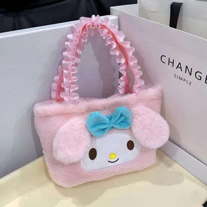 Ružičasta My Melody plišana torbica za modne dodatke i svakodnevnu upotrebu