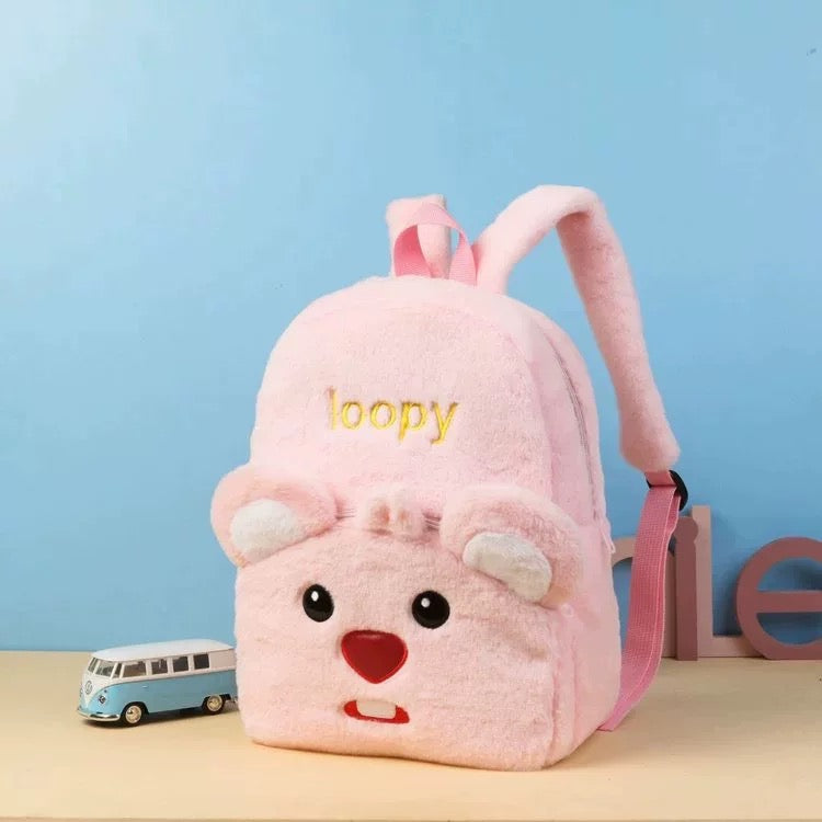 Pink plišani ruksak Loopy plišana torbica idealan za djecu i njihove igračke