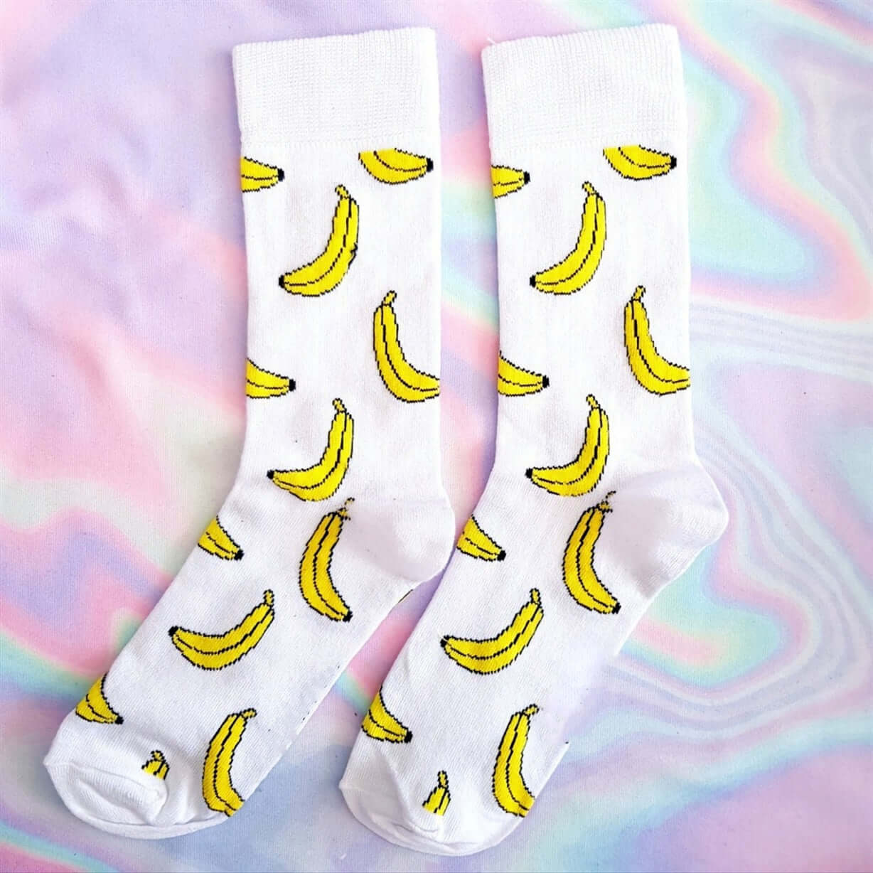 Bijele čarape s uzorkom banane, model WHITE BANANA 41-46