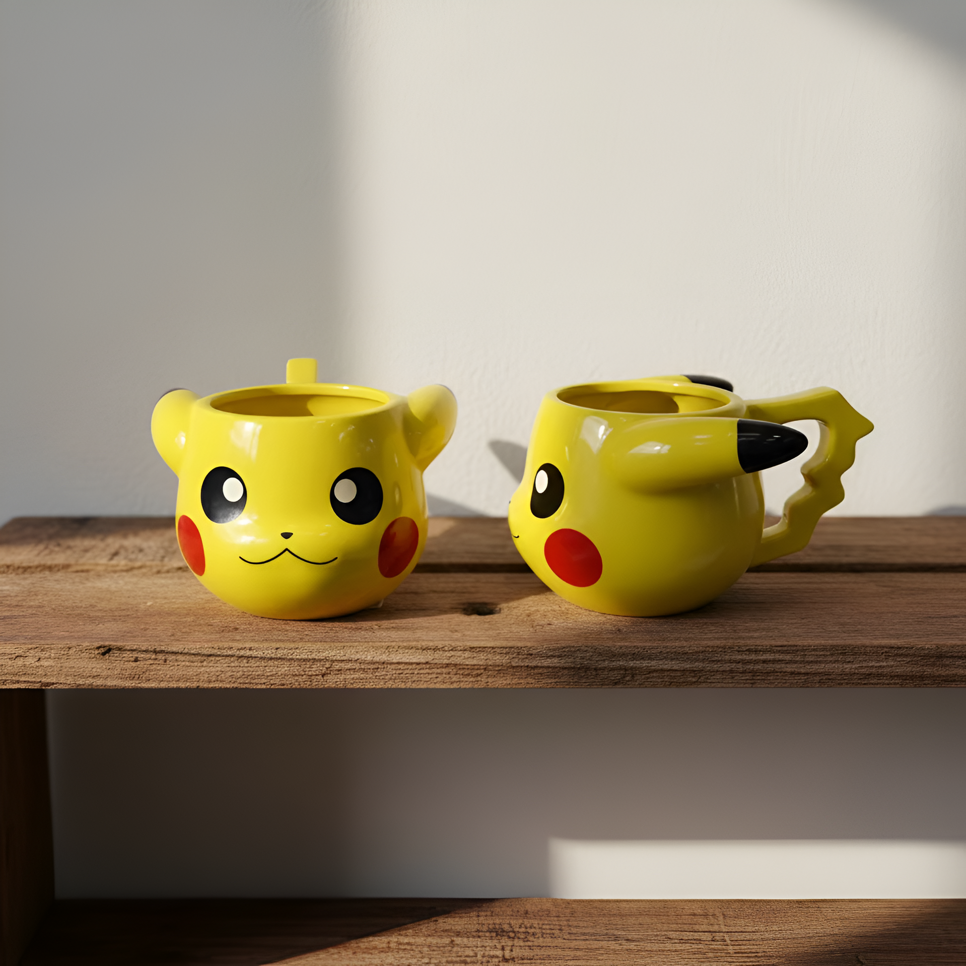 Žuta Pikachu keramička šolja s crvenim obrazima za svakom jutru
