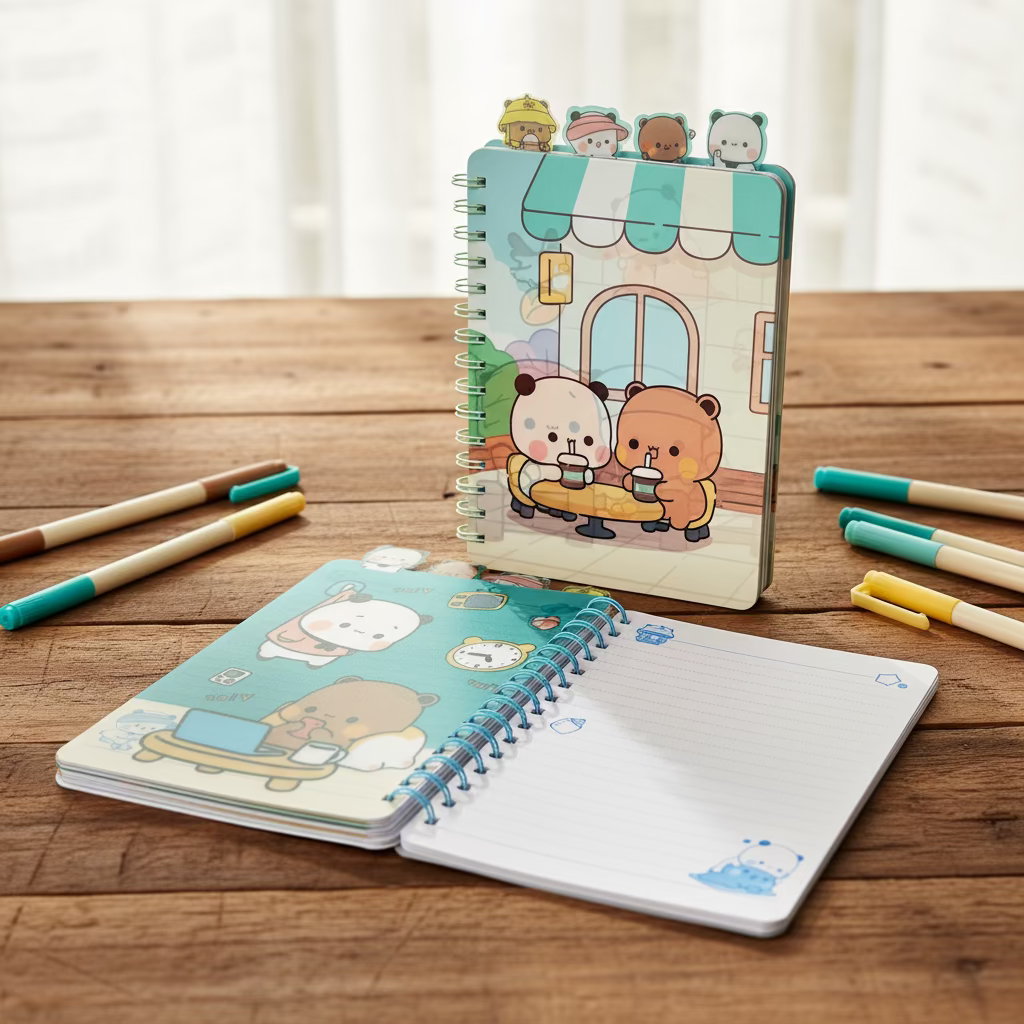 Bubu Dudu hologram rokovnik A5 s Sumikko Gurashi medvjedićima u pastelnim bojama