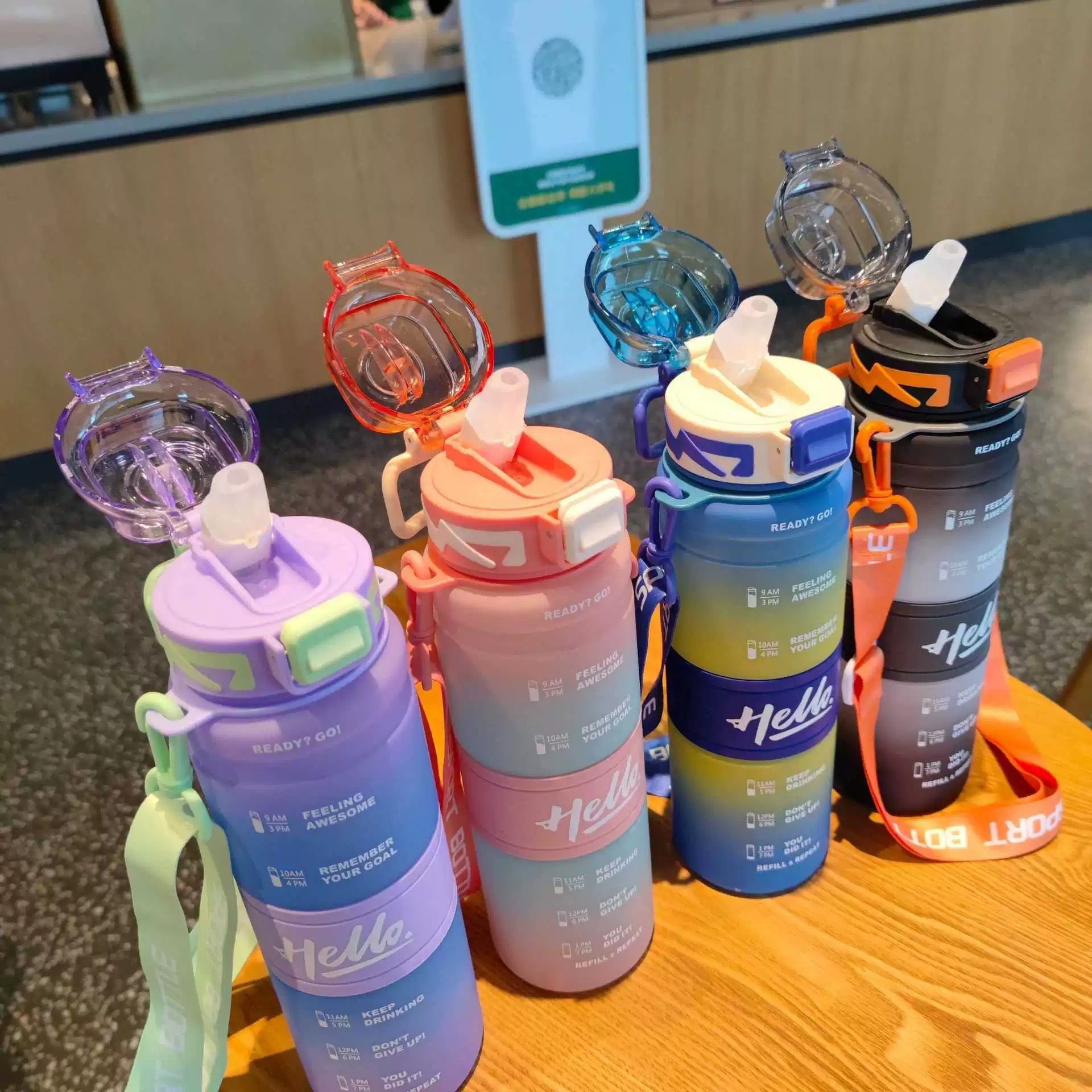 Colorful Sportska Hello Flaša motivirajući set za hidrataciju