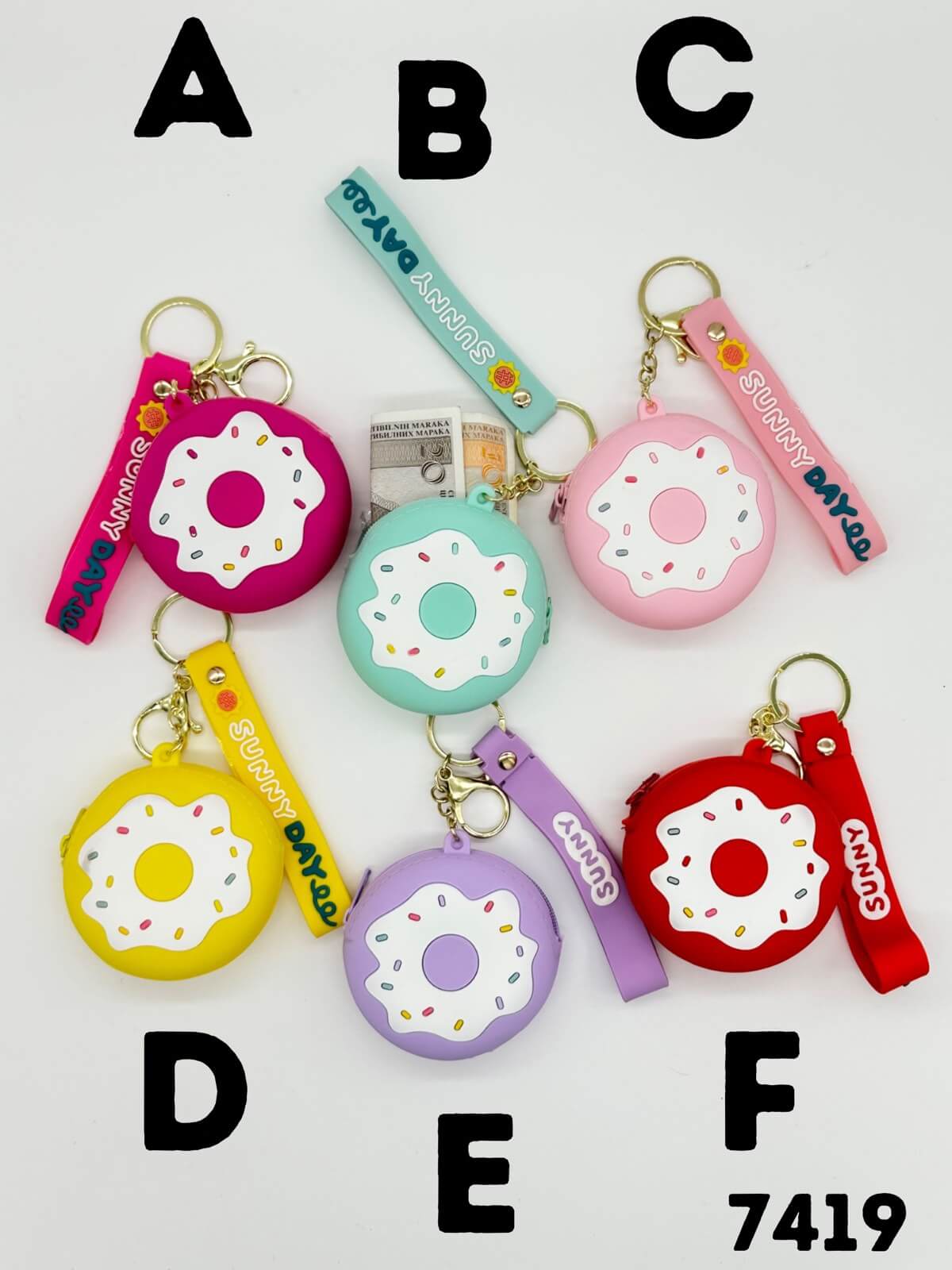 Šareni donut privjesak novčanici savršeni za pohranu sitnica