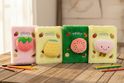 Pastel set voćnih gumica MIX FRUITS ROKOVNIK A5 s jagodom, ananasom, lubenicom i breskvom