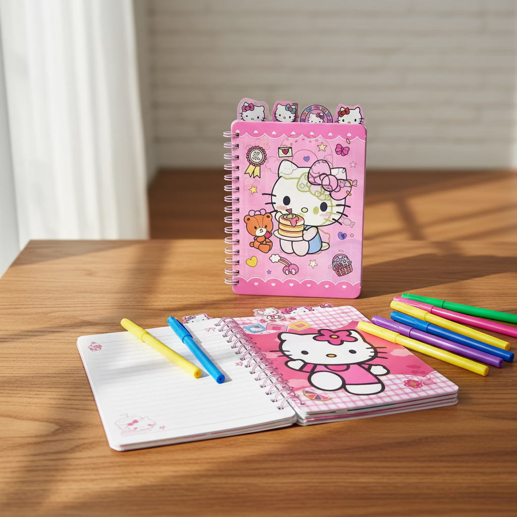 Hello Kitty hologram rokovnik A5 set s pisaljkama i notesnicama