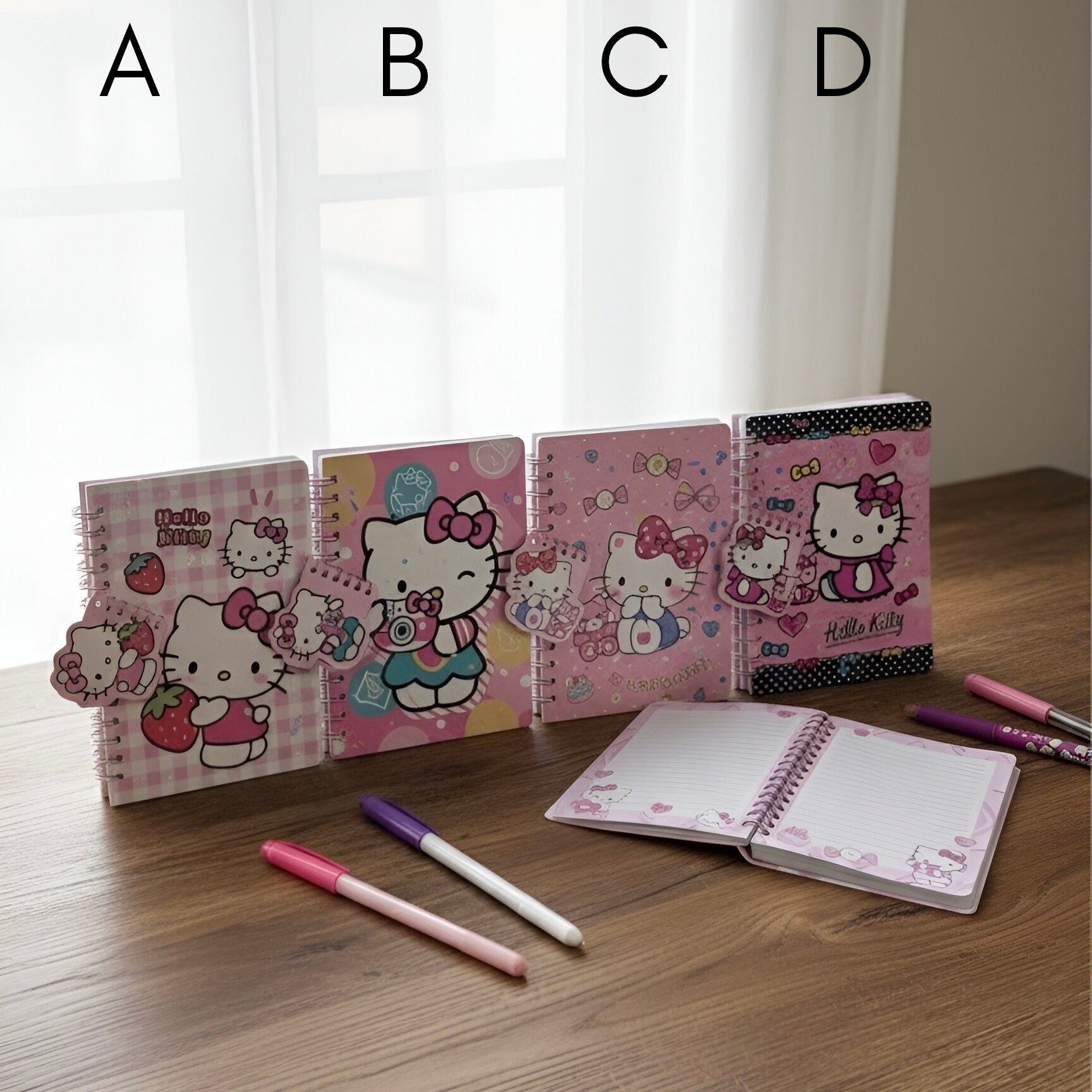 Hello Kitty spirala rokovnik A5 set s ružičastim i bijelim akcentima