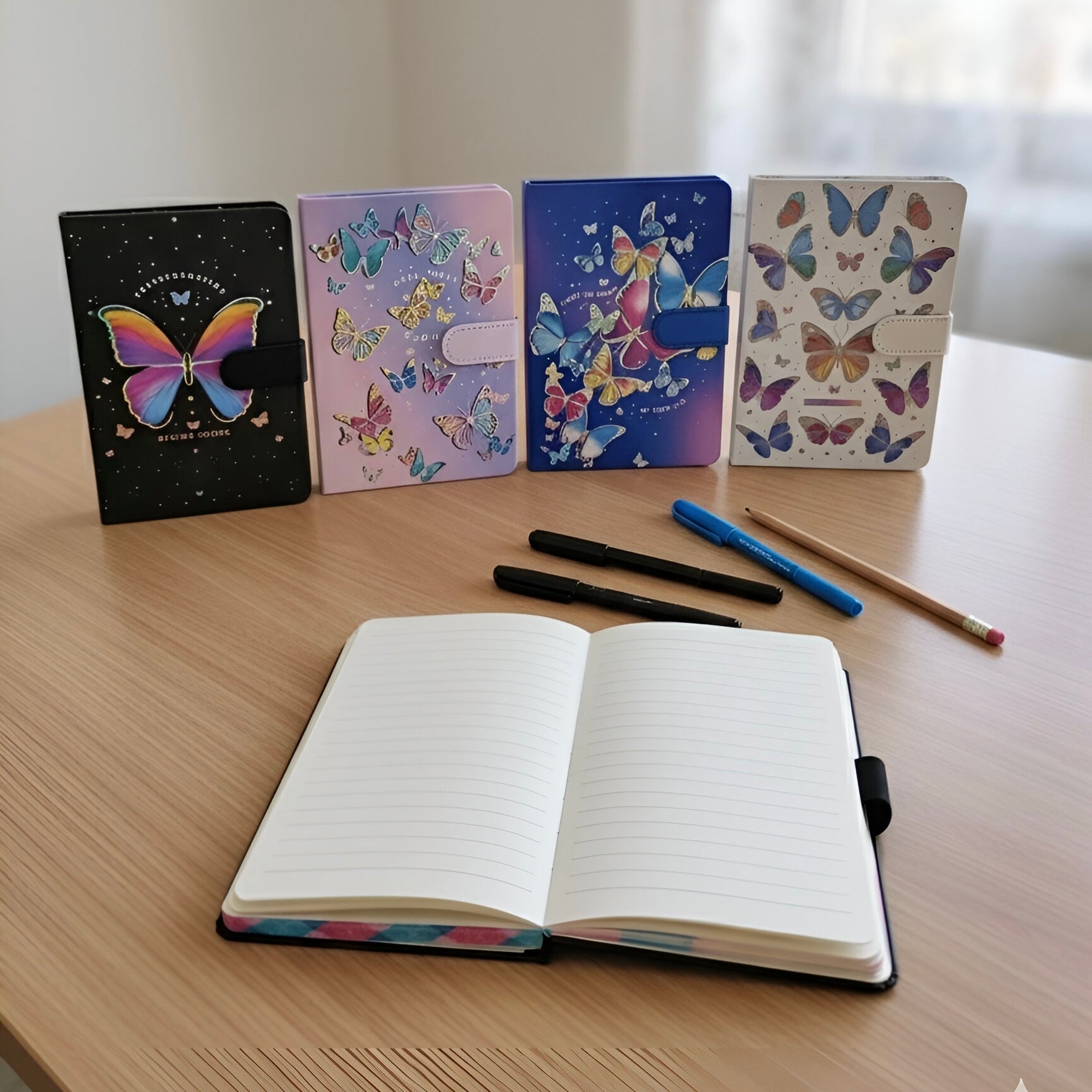 Leptir rokovnik set s bojama i olovkama A5 s magnetom