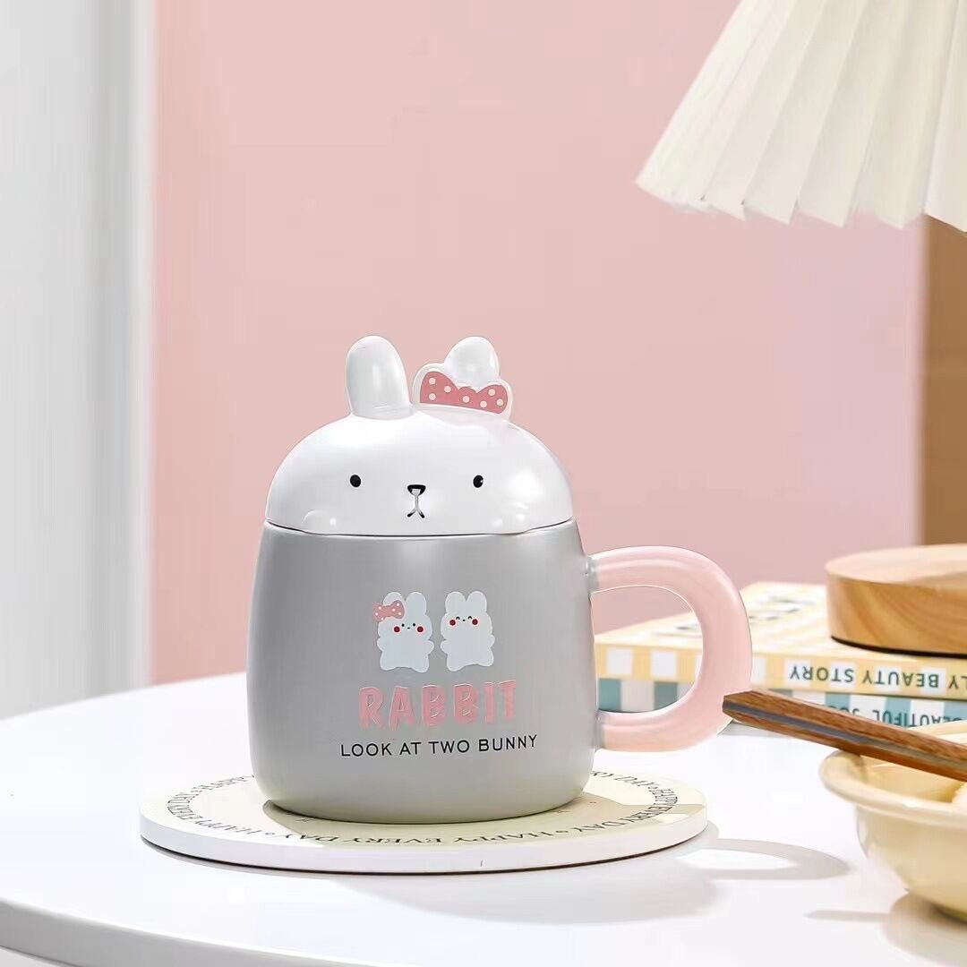 Sivi zeko keramička šolja s poklopcem za vaš keramički set čajnik