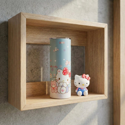 Plava Hello Kitty termos od nehrđajućeg čelika s pink mašnama i bombonama
