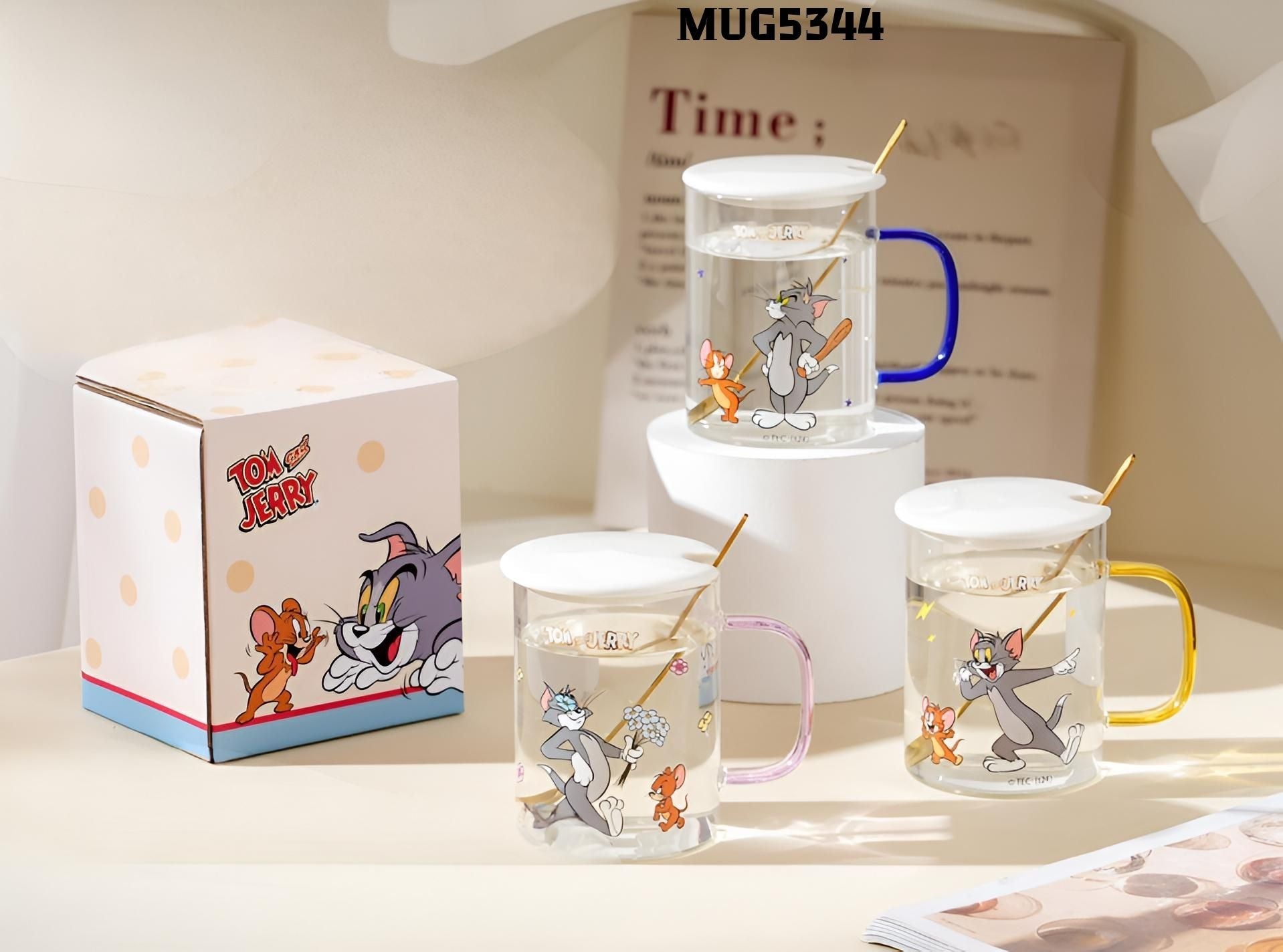 Tom and Jerry šolja set s poklopcem i žlicom za ljubitelje crtića Tom i Jerry