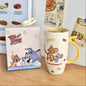Tom and Jerry keramička šolja set s poklopcem i slamkom uz kutiju za maramice