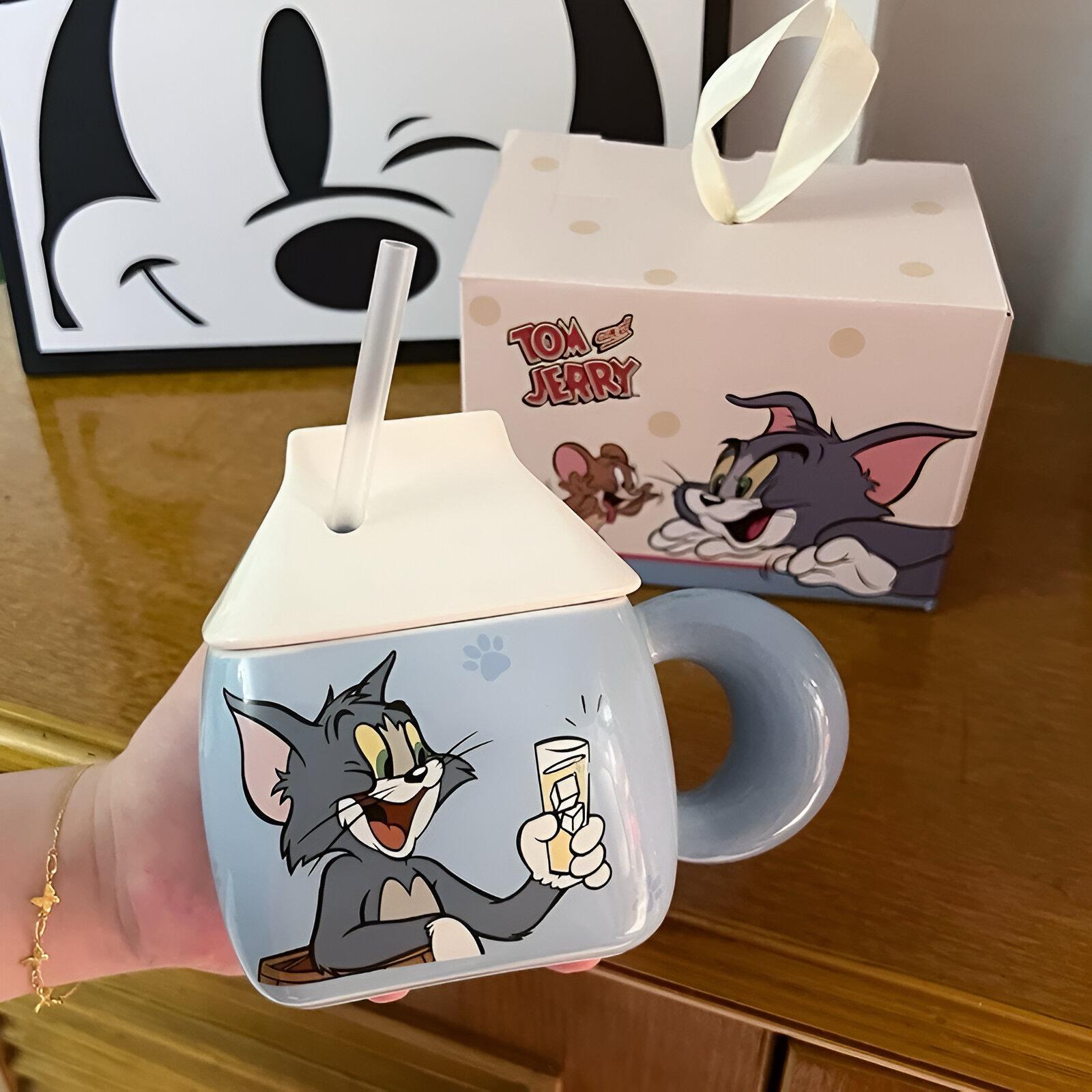 Tom and Jerry set keramička šolja s slamkom i poklon kutijom