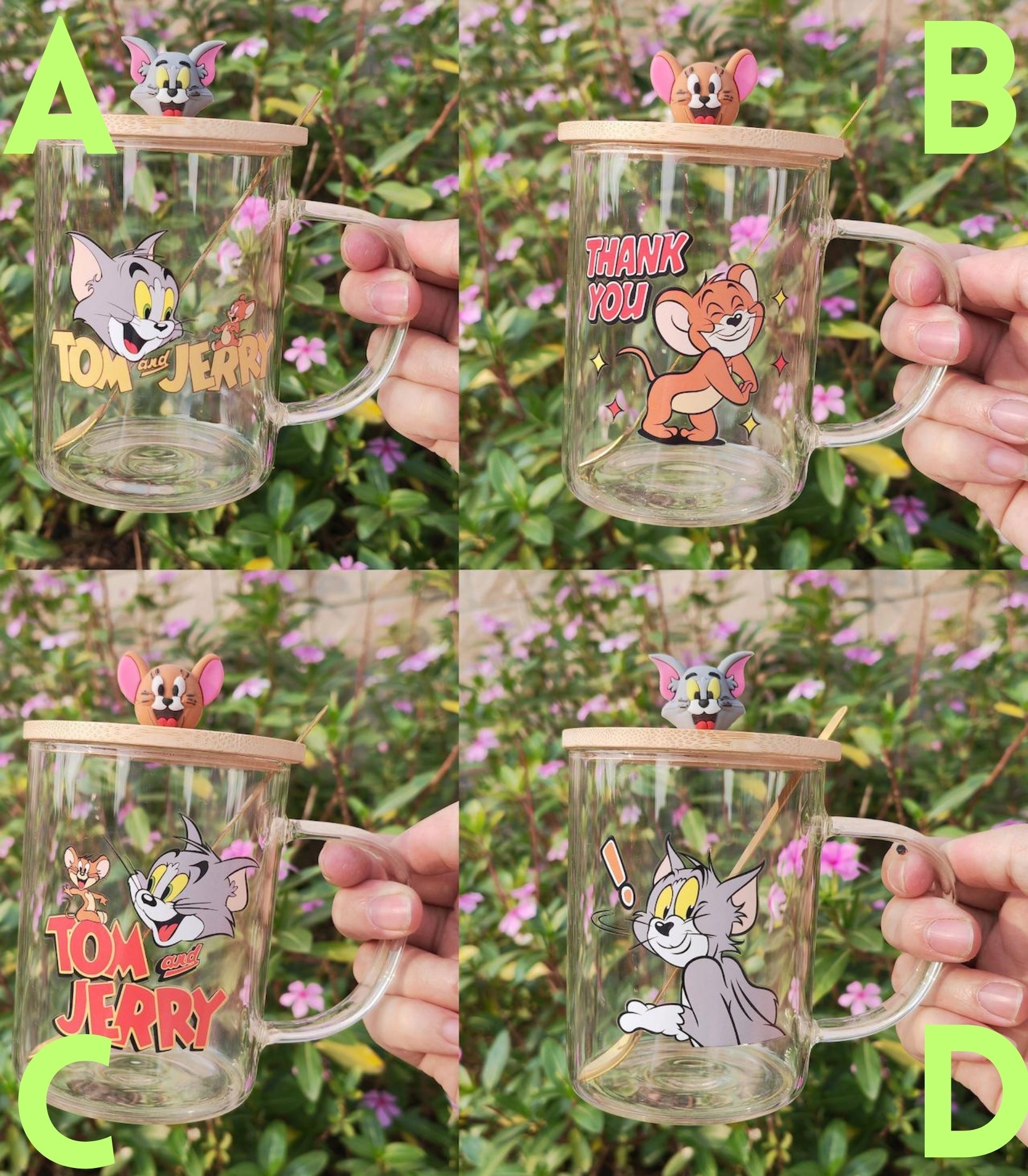 Tom and Jerry Šolja set s poklopcem i kašikom za ljubitelje keramike