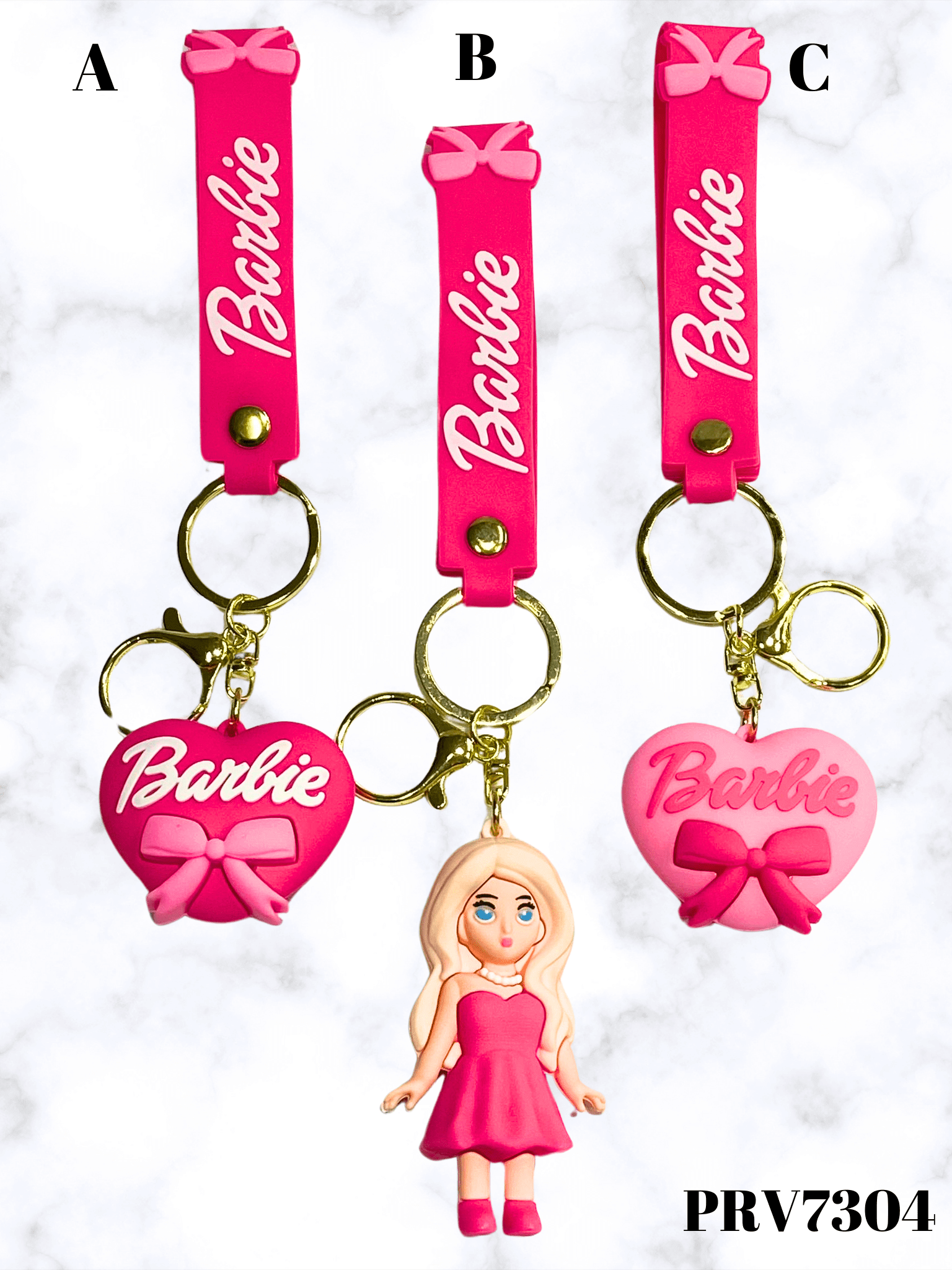 Tri Barbie privjeska u raznolikim dizajnima za zabavu i kolekcionarstvo
