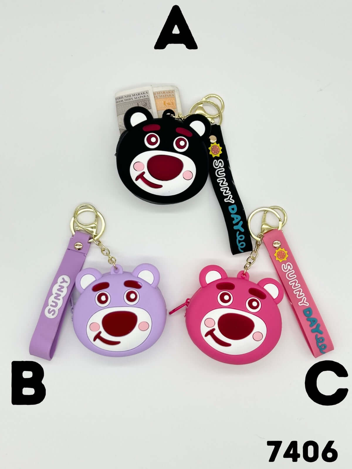 Bear-shaped coin purses with keychains from the LOVELY DOG PRIVJESAK collection
