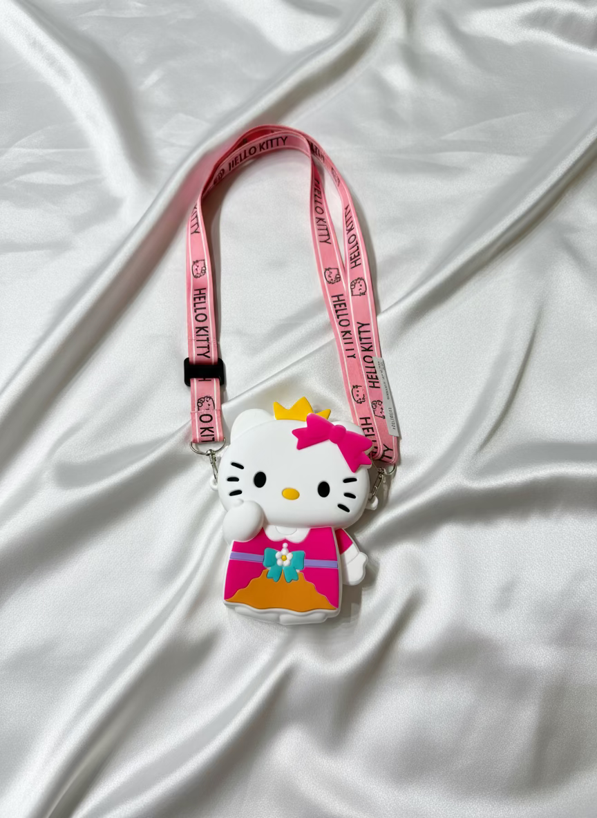 Hello Kitty silikonska torbica s ružičastim remenom i princesinom dizajnom