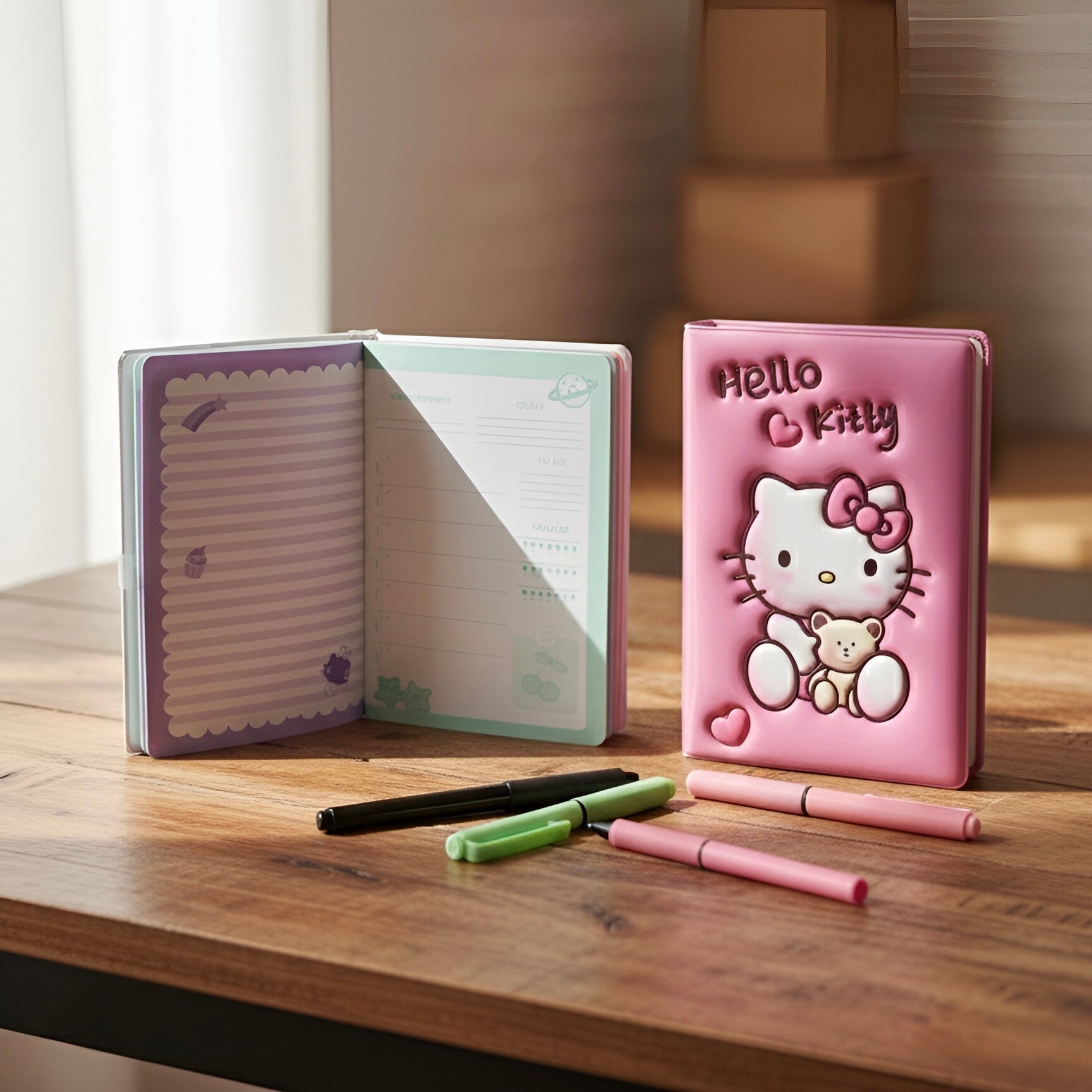 Hello Kitty ružičasti notes s olovkama i blokom A5 planir