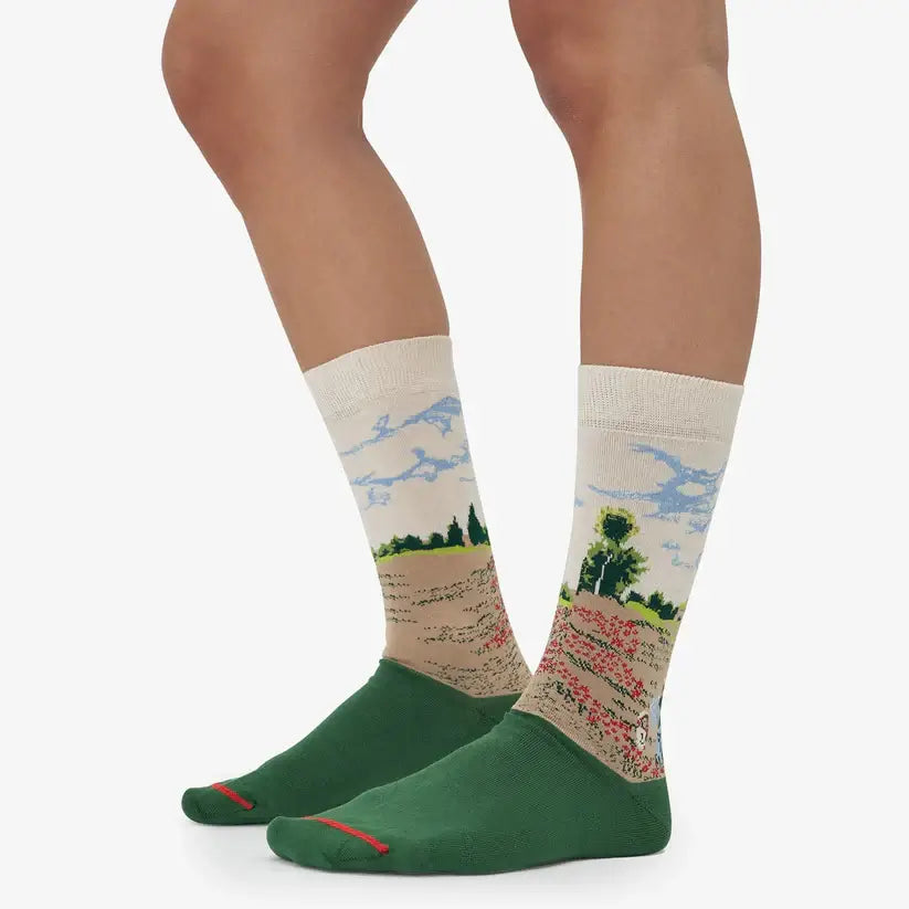 Zelene čarape Claude Monet makovno polje kod Argenteuila s krajolikom