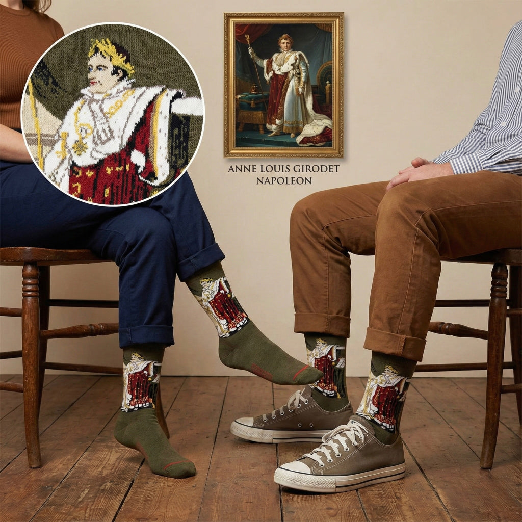 Socks olive zelene s vezom Napoleona u kraljevskoj odjeći