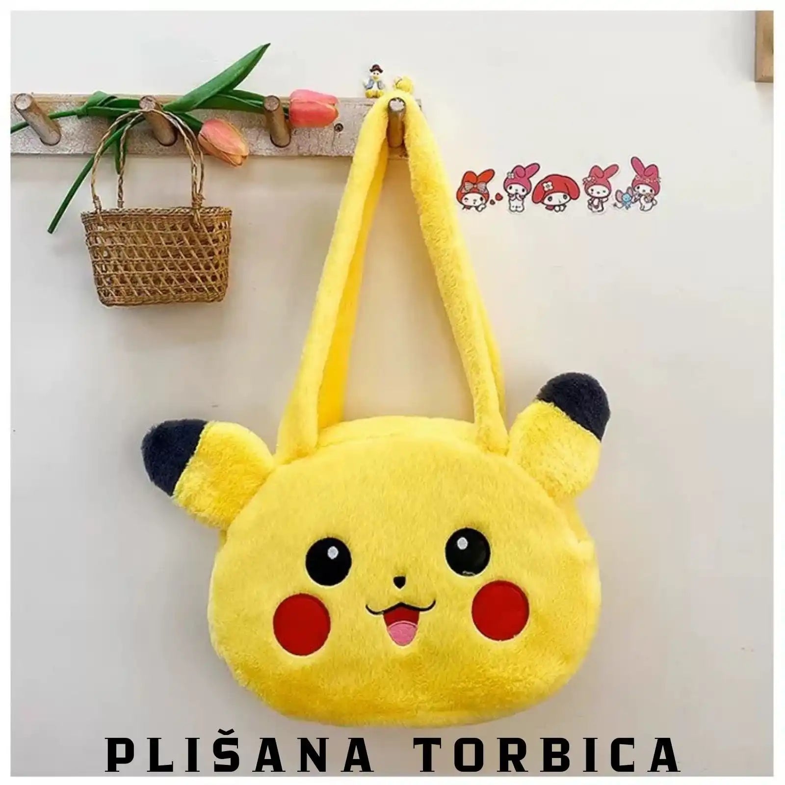 Žuta Pikachu plišana torba.