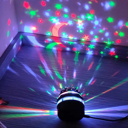 Rotirajući projektor zvijezda DISCO BALL RGB za savršenu atmosferu disko zabava